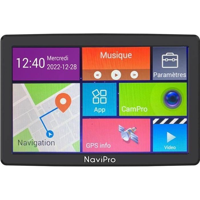GPS Camping Car 9 Pouces NaviPro 9 DVR, Dashcam - Caméra de Route intégrée, Europe + Maroc, Aires De Camping - Mise A Jour Gratuite