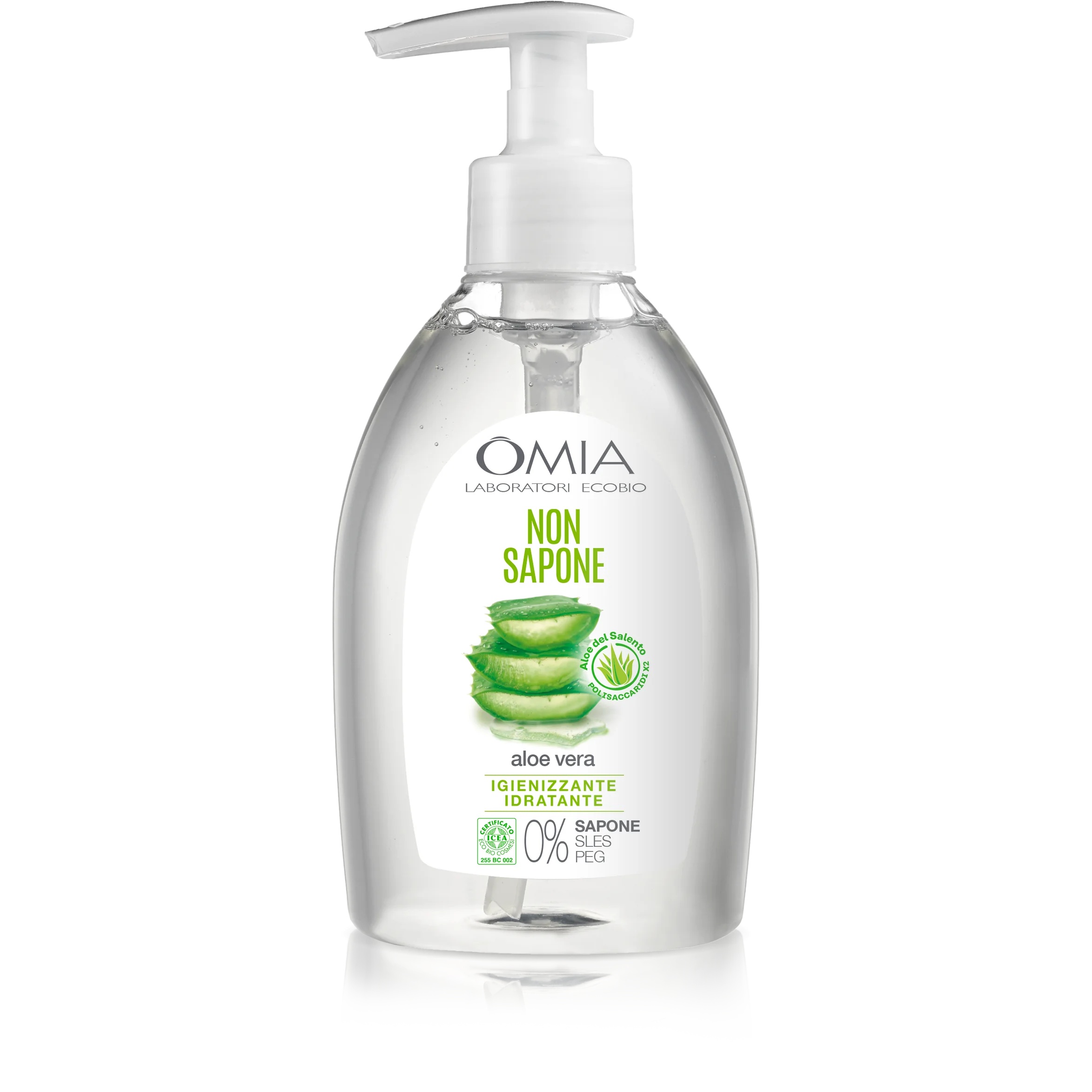 OMIA Nettoyant écologique sans savon pour le visage et les mains à l'aloe vera 300 ml