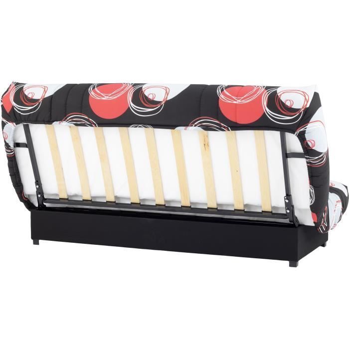 Divano letto click-clack - 3 posti - Black Planet - 190 x 90 x 92 cm - PIXIE