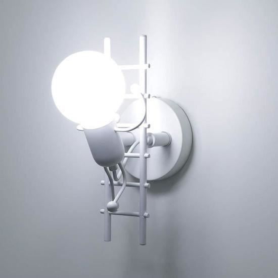 U DO E27 Binnenwandlamp, creatieve retro vintage metalen wandlamp, zwarte lamp