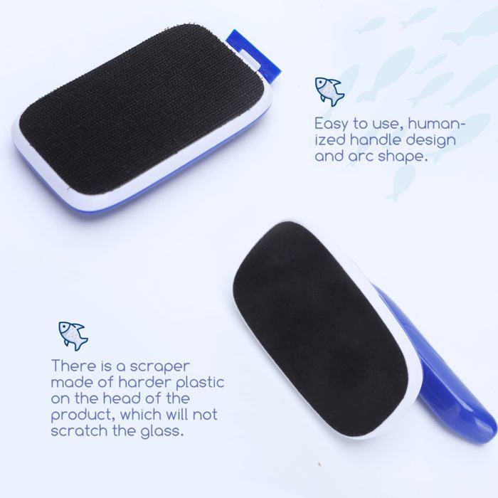 Nettoyant pour vitres d'aquarium, grattoir à algues Brosse magnétique en Verre pour Aquarium (L10*W4.2*H7.5cm)
