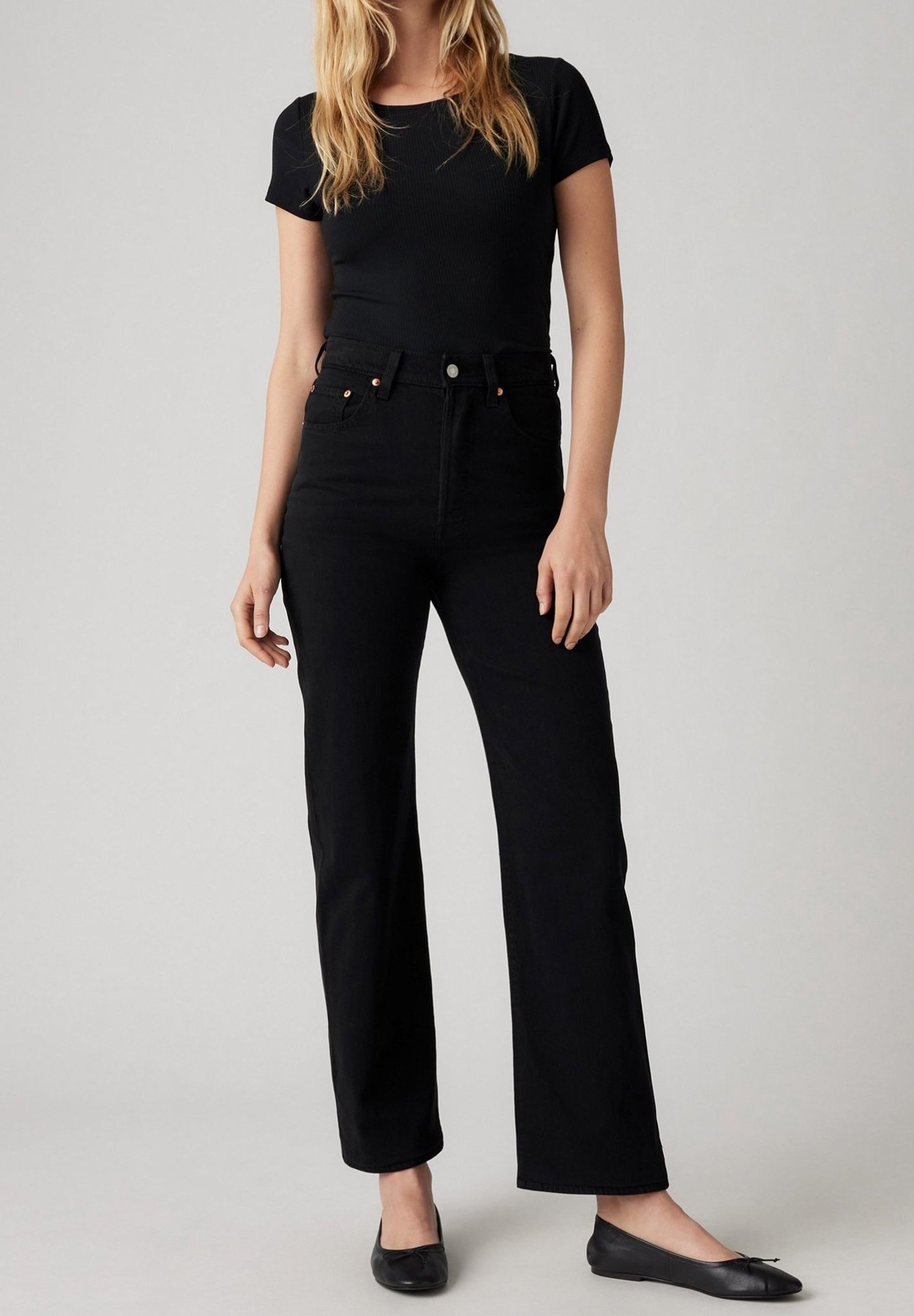 Levi's® jeans met rechte pijpen - zwarte denim