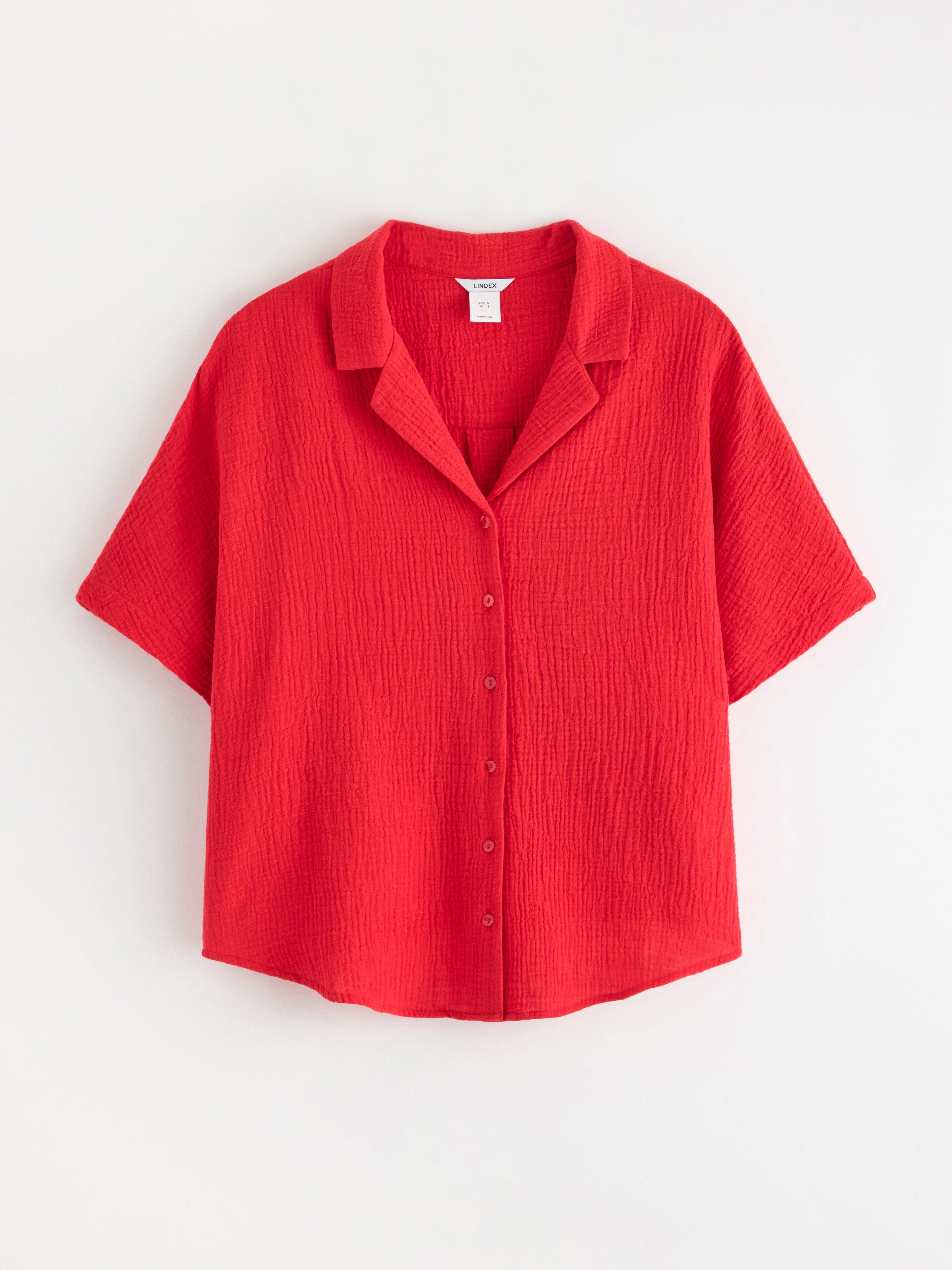 Chemise froissée MAMAN rouge foncé