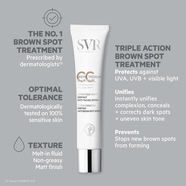 SVR CLAIRIAL Hyperpigmentation SPF50+ CC krém 40ml střední