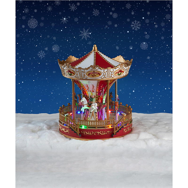 Weihnachtskarussell mit Licht und Sound für Zuhause, 23,5 x 23,5 x 18 cm