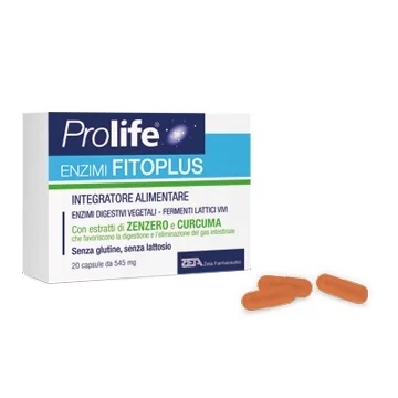 PROLIFE Prolife Enzymes Fitoplus 20 capsules favorisent la digestion, le bien-être de la flore intestinale et réduisent les ballonnements.