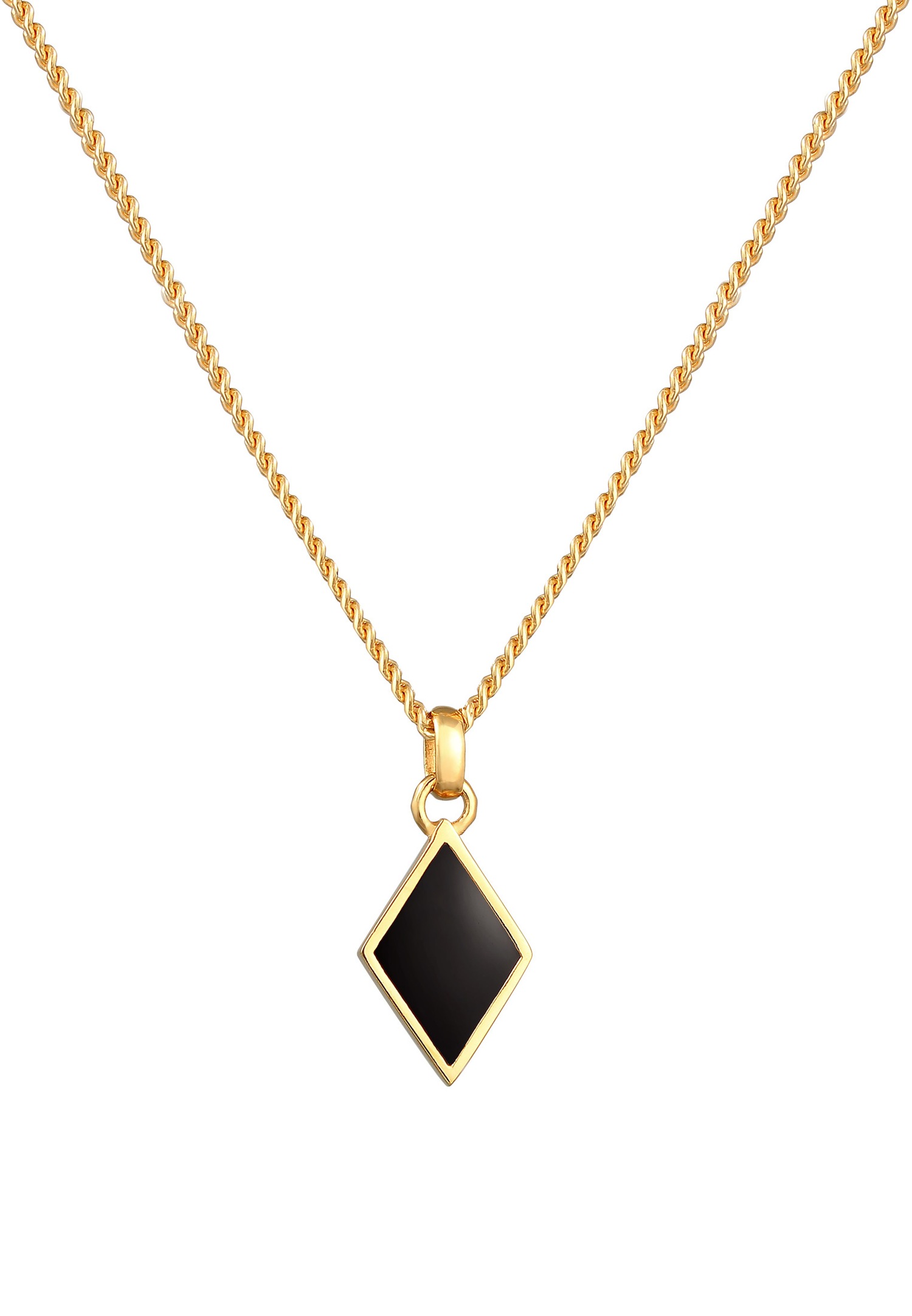 KUZZOI Hommes Pendentif losange Géo avec émail en Argent Sterling 925