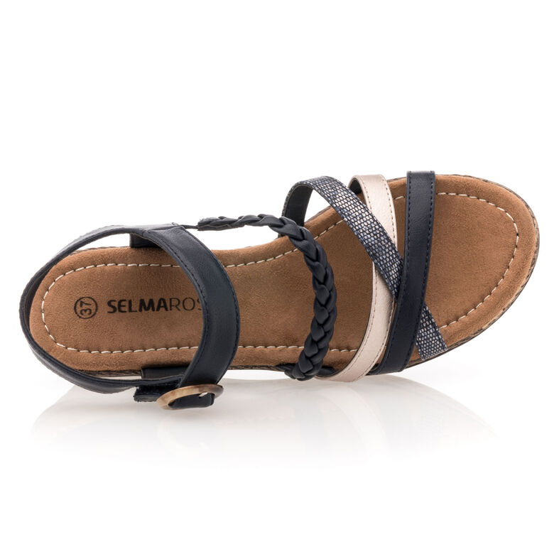 Blå sandaler / skor med öppen tå för kvinnor