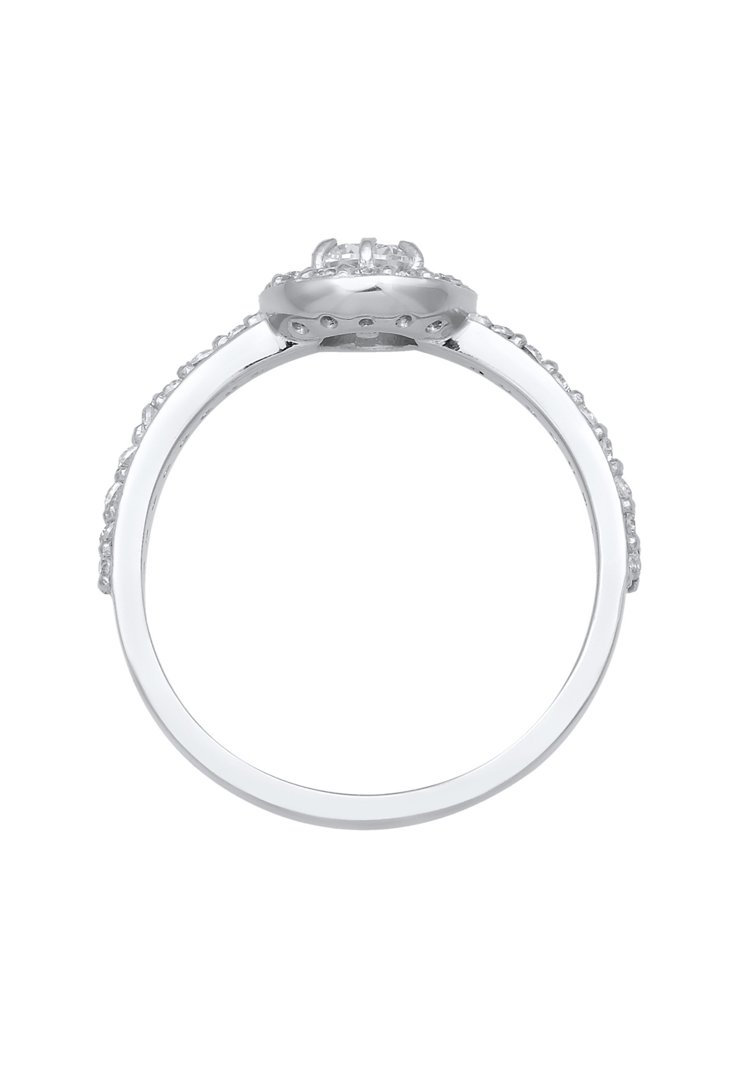 Elli Femmes Bague de fiançailles classique avec cristaux de zirconium en argent sterling 925