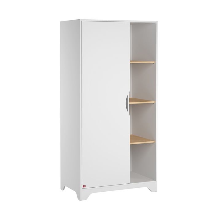 Complete bedroom set including convertible crib, changing table, and 1-door wardrobe, Vox Leaf White and wood