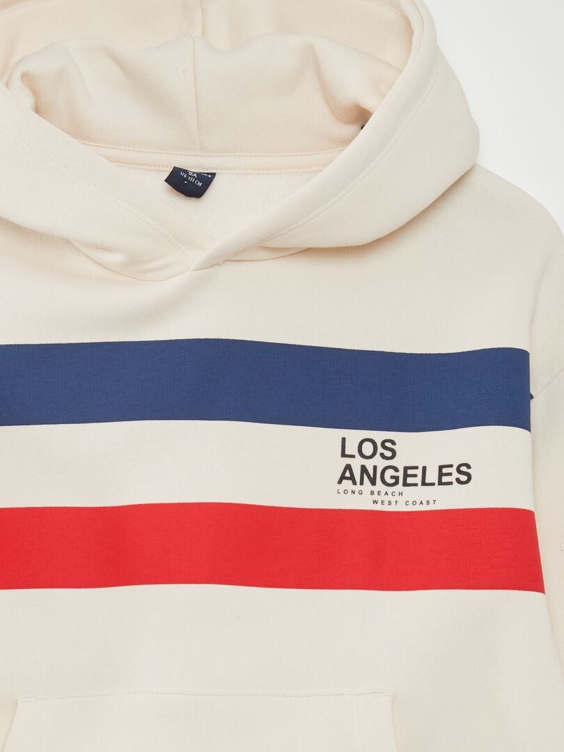 Fleece sweatshirt met Amerikaanse print - WIT