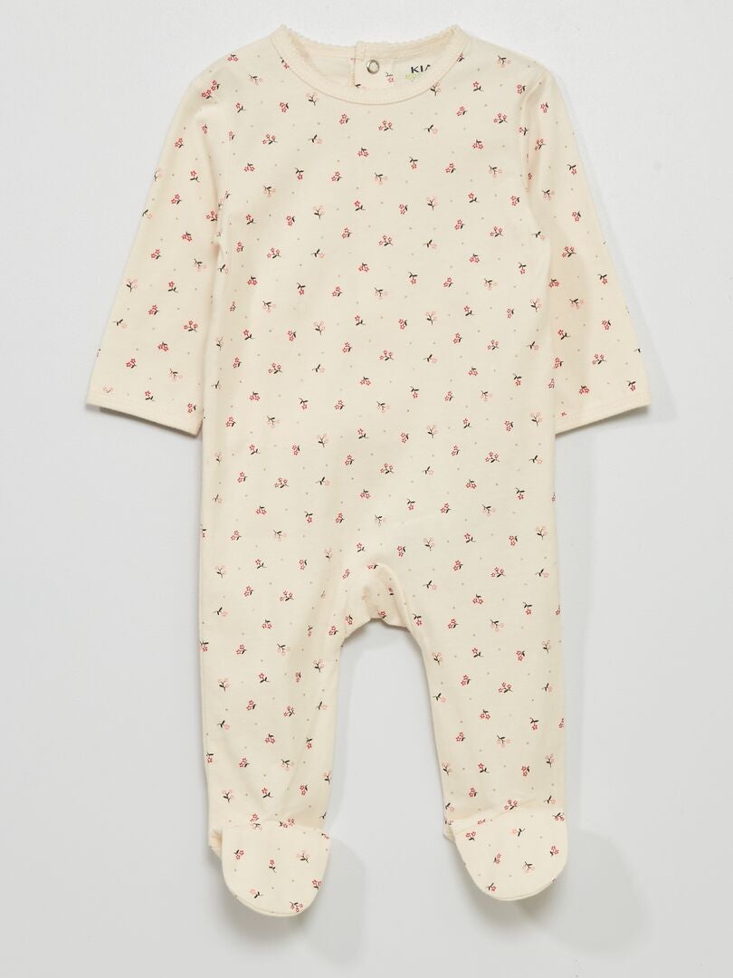 Jersey romper met print - WIT