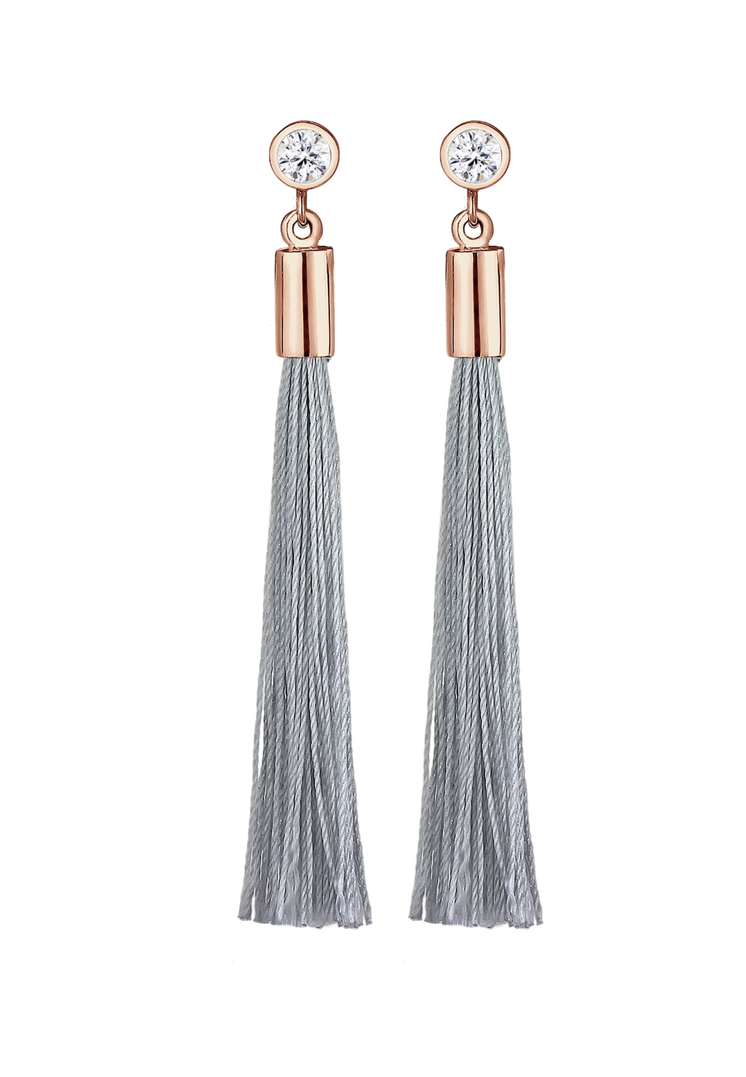 Elli Solitaire Gland Femme Plaqué Or Rosé Argent (925/1000) Cristaux