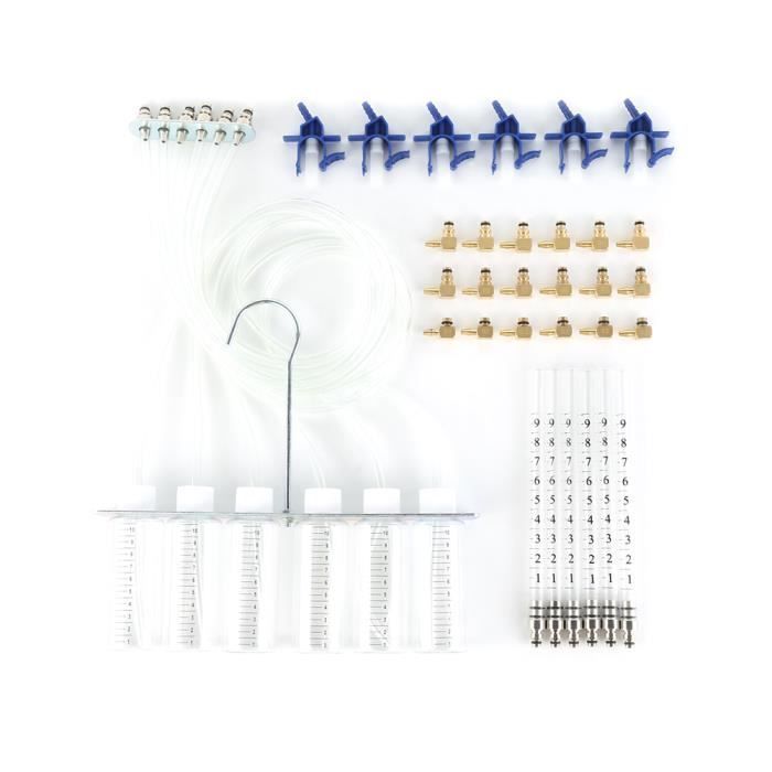 WISS Kit Test Débit Pour Injecteur à Rampe Commune et 24 Adaptateurs Diesel