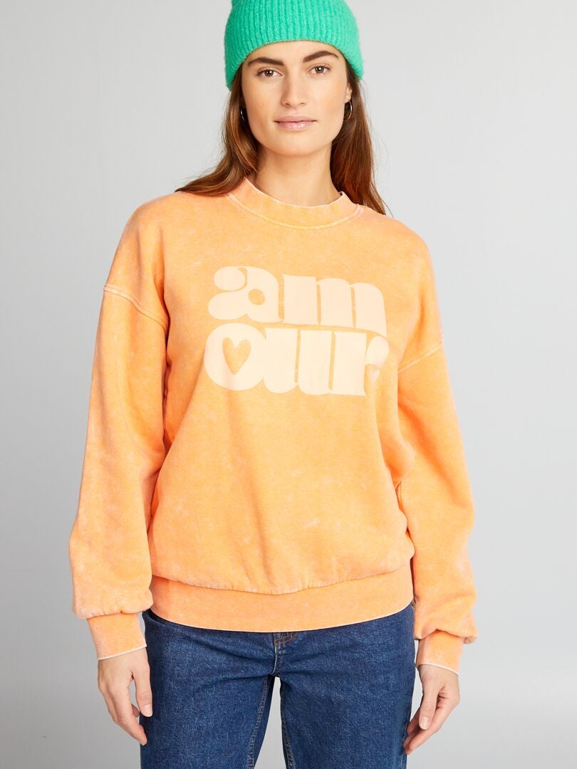 Sweatshirt met vervaagd effect - ORANJE