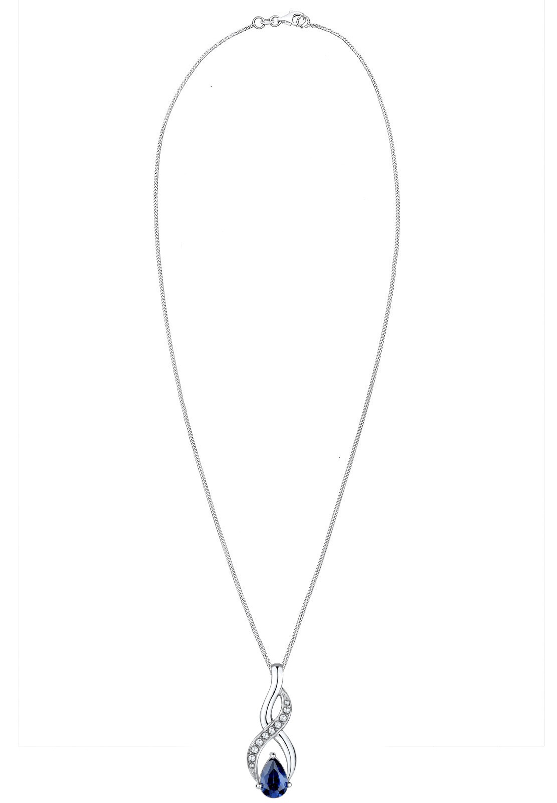 Elli Femme Symbole Infinité de Zircone et Saphir - (925/1000) Argent