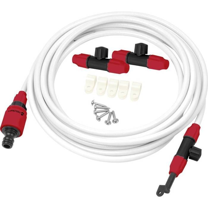 Kit brumisateur extérieur - TOOLCRAFT - 2302370 - Abaisse temp. jusqu'à 6°C - Tuyau 6 m - Raccords 13/15 mm