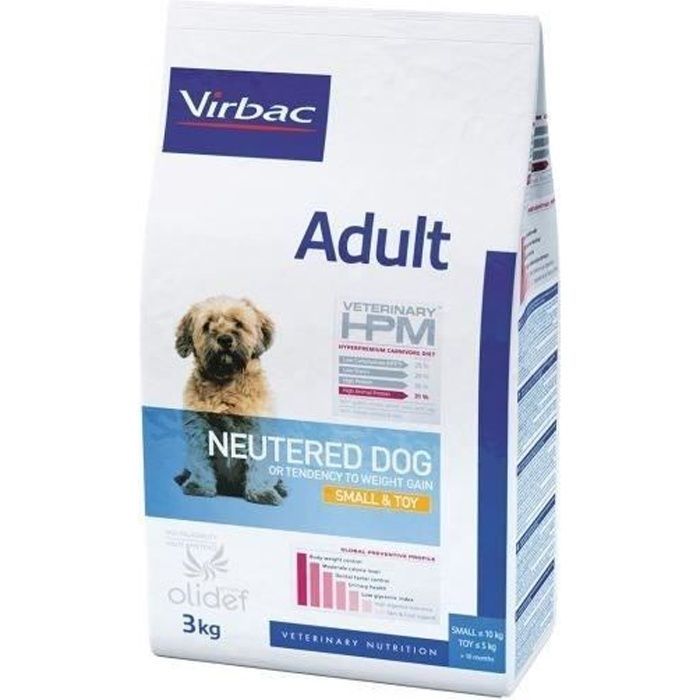 Croquettes pour chien stérilisé Virbac Veterinary hpm Neutered Chien Adulte Small et Toy 7kg