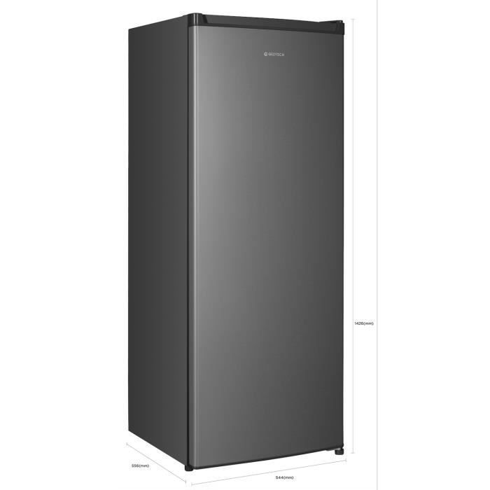 GEDTECH GSP230SL Silberner Kühlschrank mit einer Tür – 230 l – Energieeffizienzklasse E
