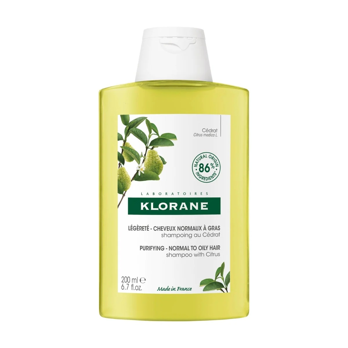 KLORANE Ceder Shampoo 200 ml reinigt en revitaliseert.