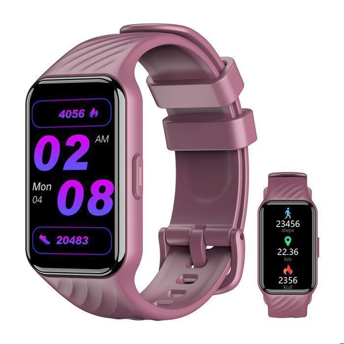 Blackview Montre Connectée Femme avec Fréquence Cardiaque/ SpO2/Podomètre/24 Modes Sportifs /2 Bracelets/Android iOS-Violet