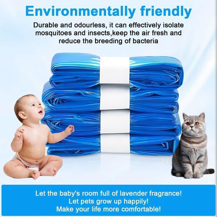 10 Films Recharge Poubelle Couches Bébé, Compatible Angelcare Tommee Tippee, Grande Capacité Sacs à Déchets Bébé Cuneary