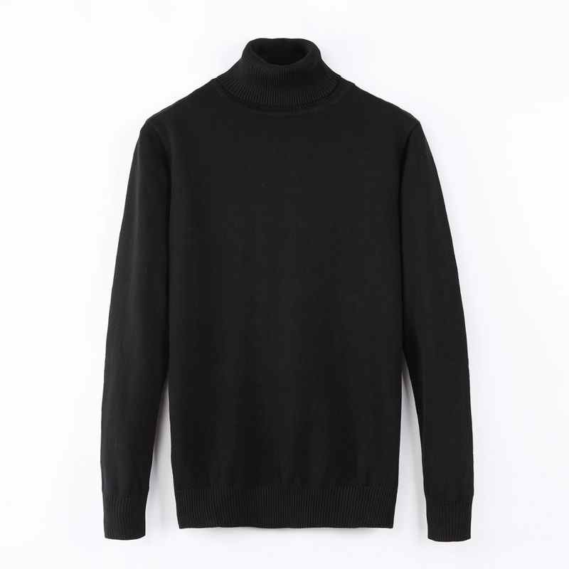 Męski sweter z krótkim rękawem i wysokim kołnierzem z bawełny, jesień/zima, sweter z dzianiny, Hombre, Pull Homme Hiver, męski sweter z dzianiny