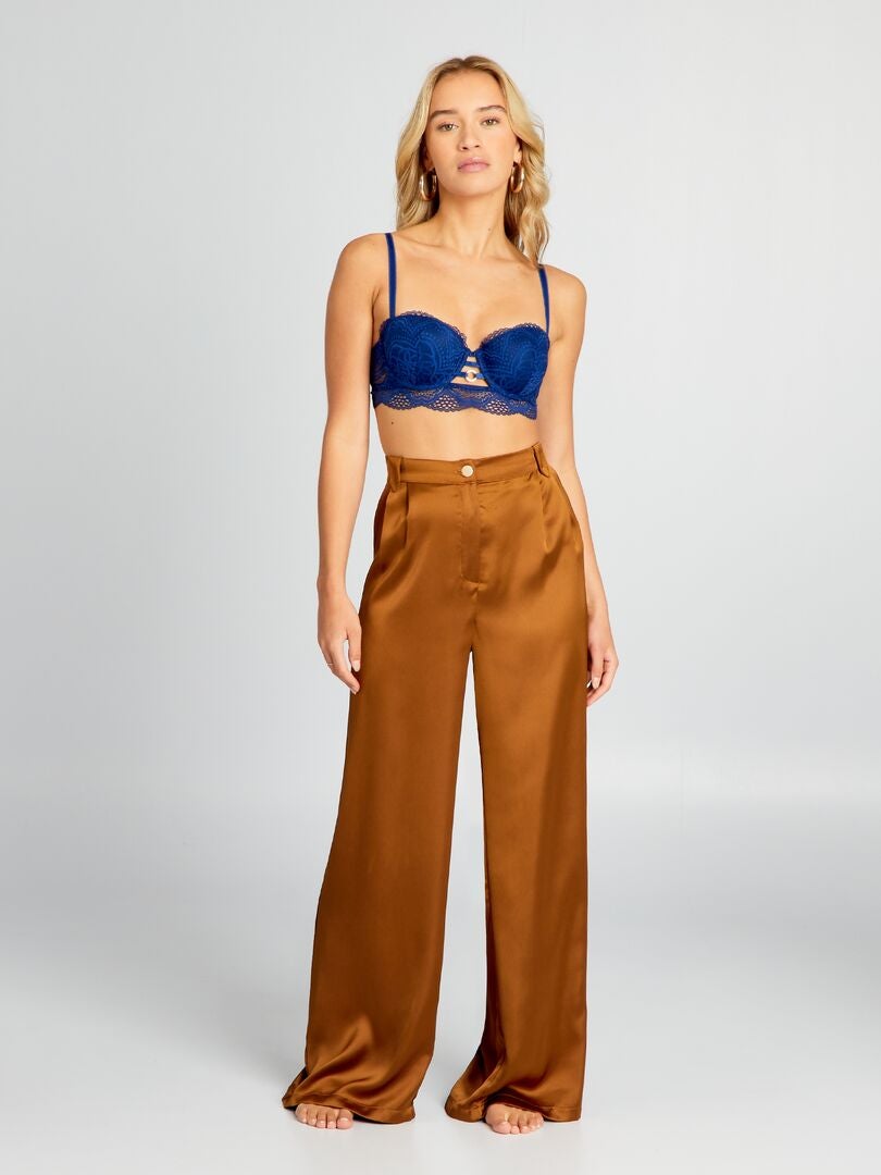Sutiã Push-Up de Renda - AZUL