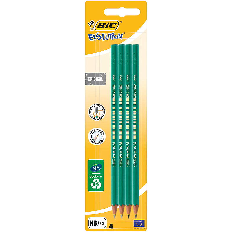 Paquete de 4 lápices BIC HB orgánicos, BIC
