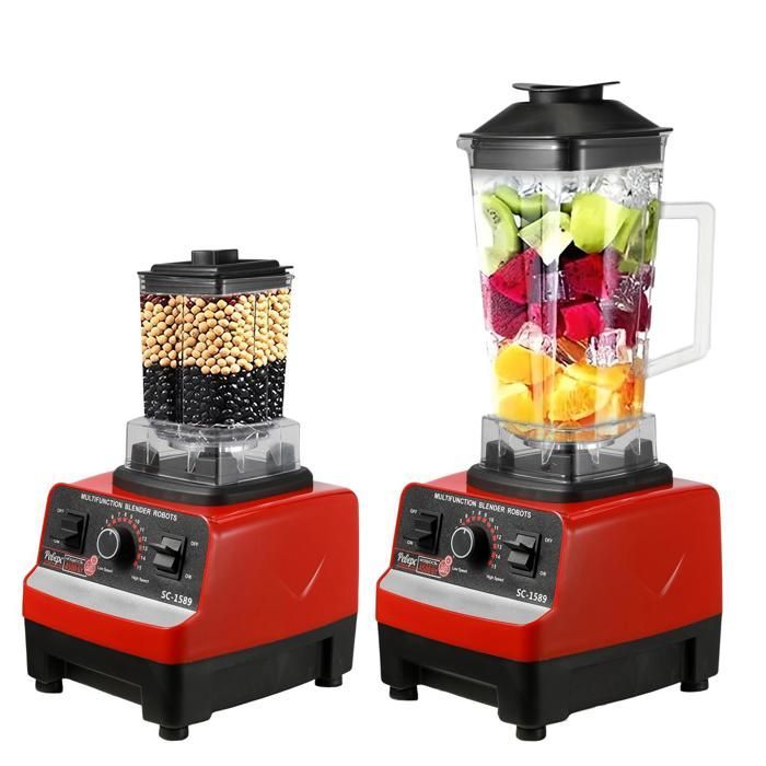 Blender Mixeur 2 En 1, Mixeur Blender Multifonctionnel 2000W 2L , 15 Vitesses, Sans Bpa, 4 Lames en Inox, Nettoyage Automatique