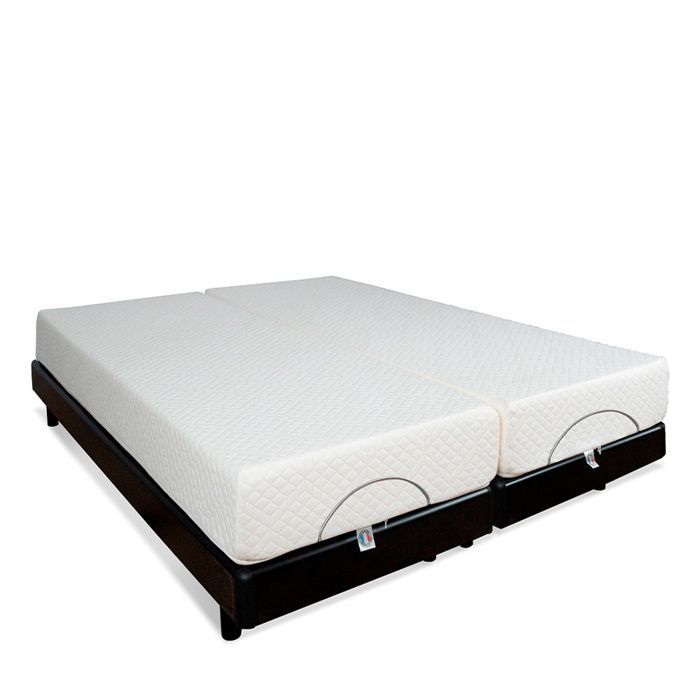 Conjunto doble: Colchón de espuma viscoelástica + Bases de cama eléctricas Bodysoft (2 x 70 x 190 cm)