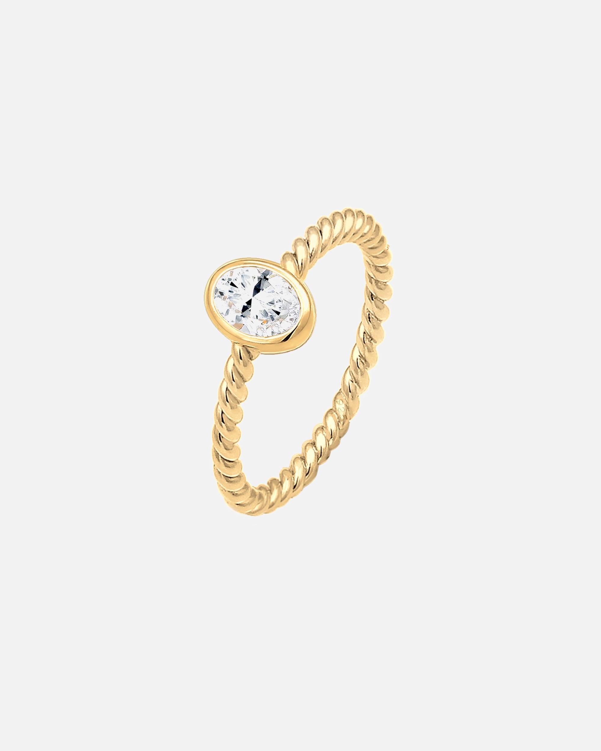 Elli PREMIUM Elli PREMIUM Bague Femmes Bande Fiançailles Torsadée avec Topaze pierres précieuses en argent sterling 925 plaqué or
