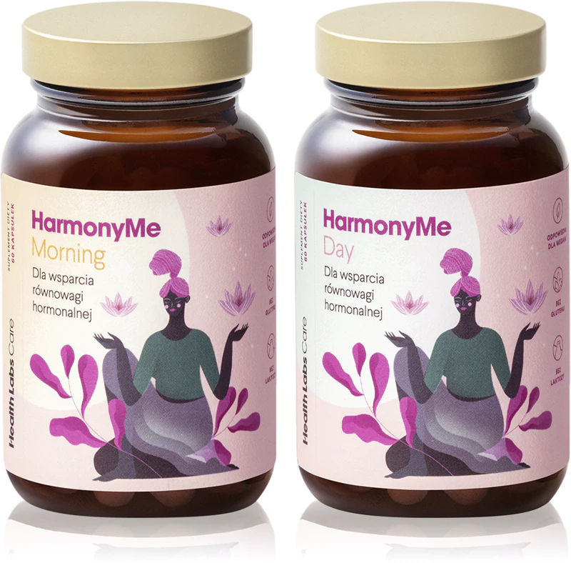 Kit de suplementos alimentares Health Labs Care HarmonyMe para uma atividade hormonal saudável.