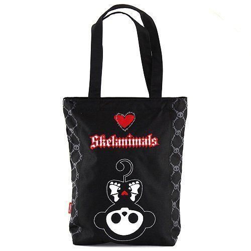 Bolso bandolera infantil Skelanimals de 36 cm multicolor (negro/blanco/rojo) - 100 % poliéster