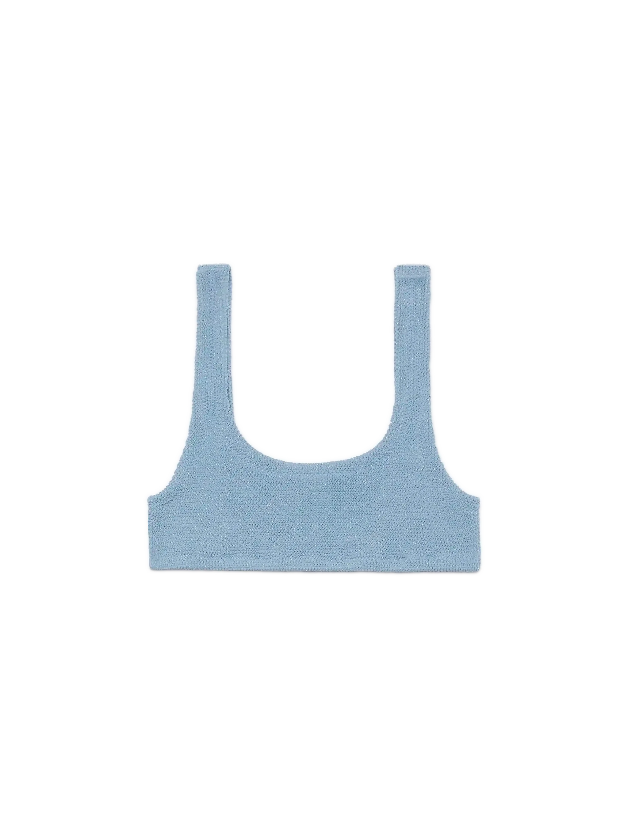 Haut de brassière Naima froissé classique bleu marine en lurex