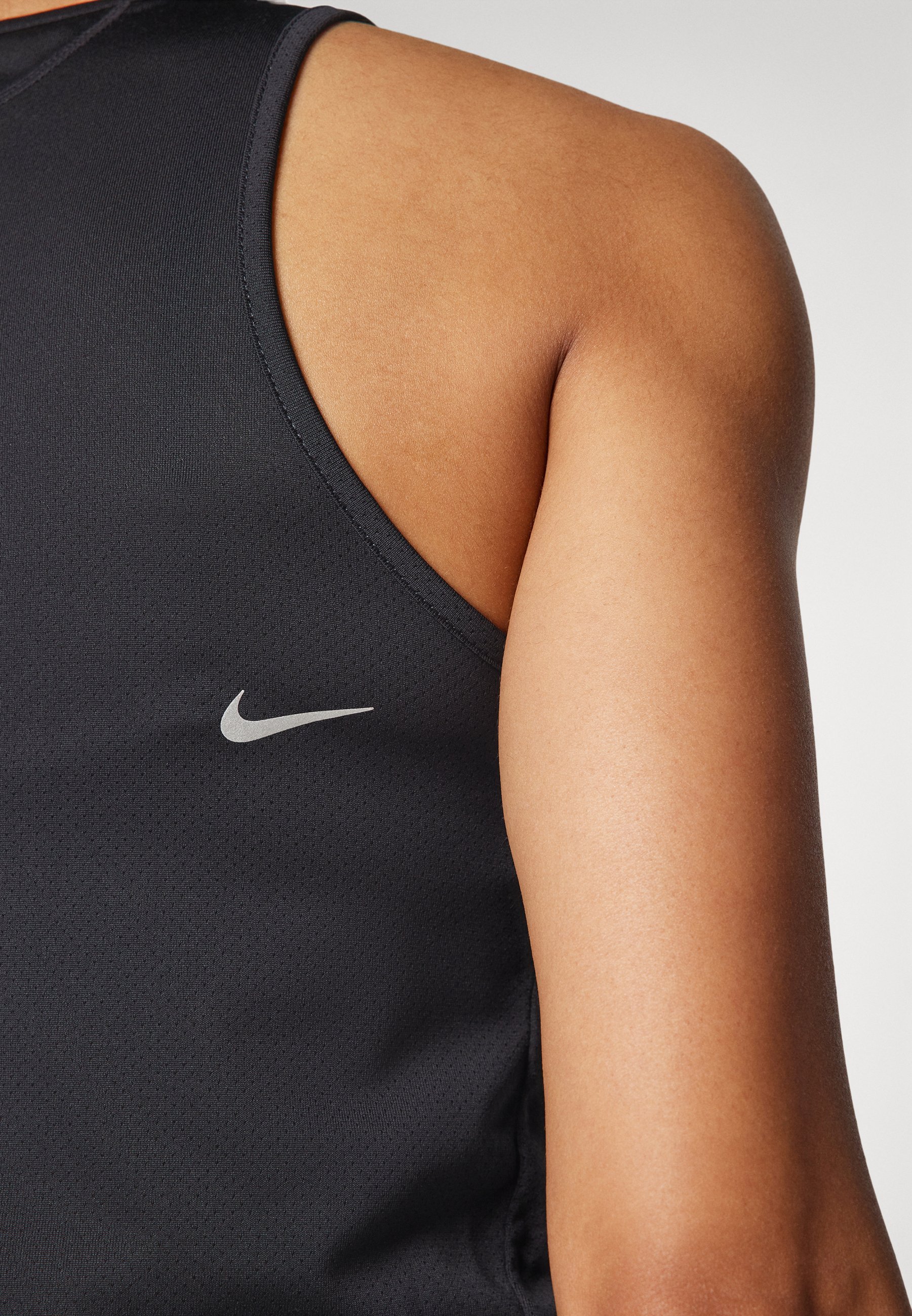 Canotta da corsa Nike Performance - Parte superiore - nero/argento riflettente
