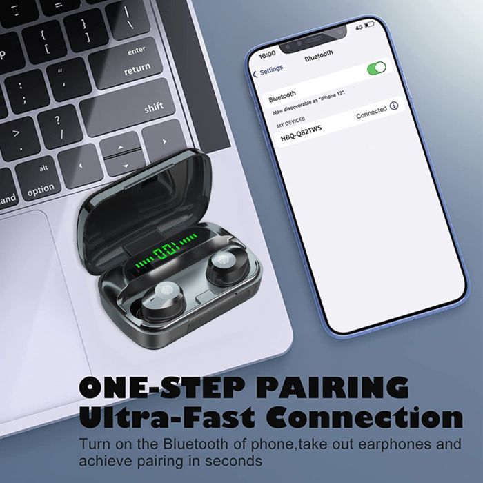 Auriculares inalámbricos Bluetooth con estuche de carga