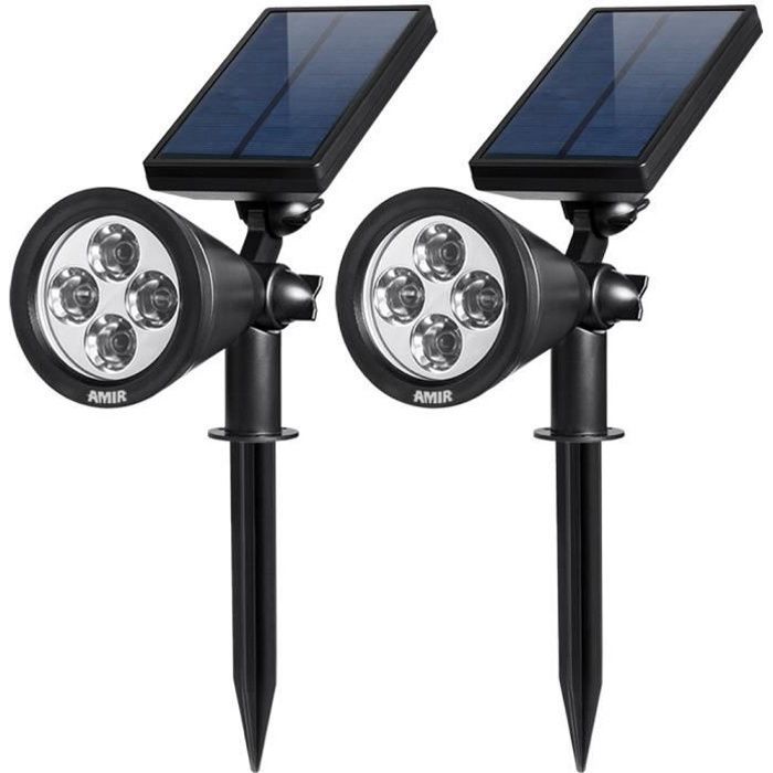 focos solares impermeables para exteriores, proyectores solares para exteriores, luces de seguridad solares impermeables para exteriores