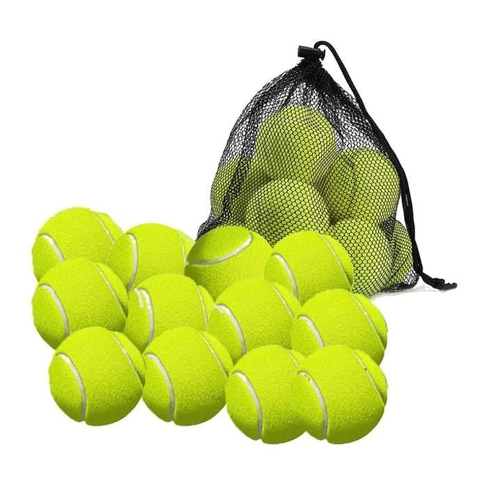 Juego de 12 pelotas de tenis con bolsa de almacenamiento - Pelotas de tenis premium de pared gruesa - Perfectas para