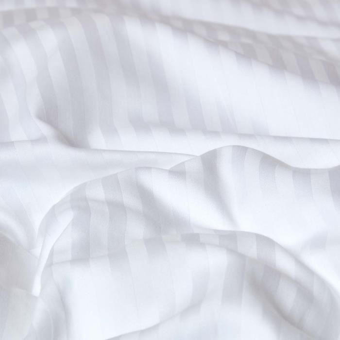 Funda de almohada - Satén de algodón - Blanca - 50 x 75 cm - 330 hilos - Hipoalergénica