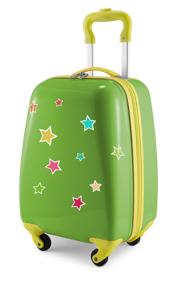 Für Kinder – Kindergepäck mit reflektierenden Aufklebern, Monster-Motiv, Kinderkoffer, Hartschalenkoffer, Handgepäck, 24 Liter