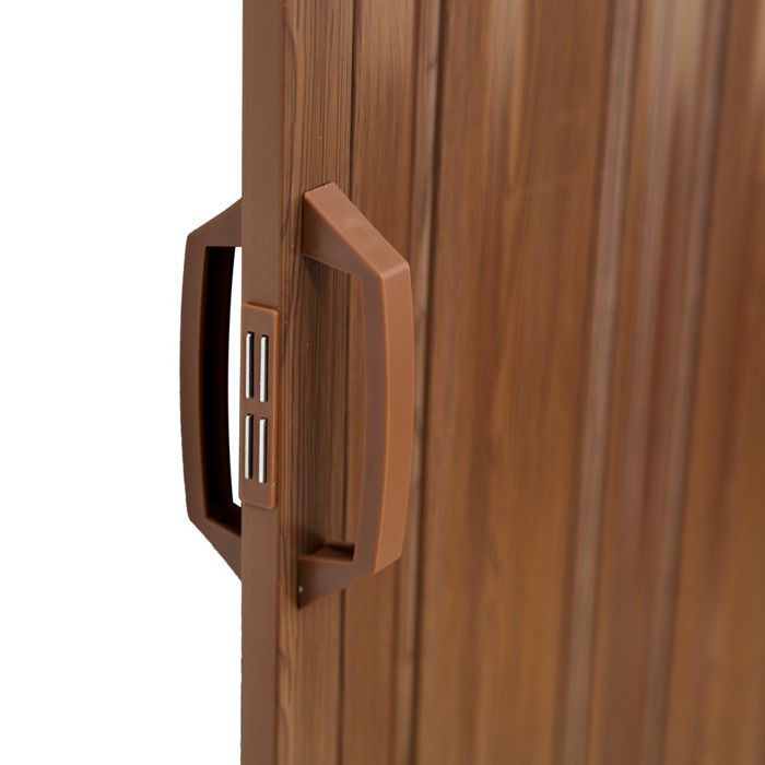 Porte - TECTAKE - Porte accordéon en pvc à double paroi avec poignée coulissante - Marron teck