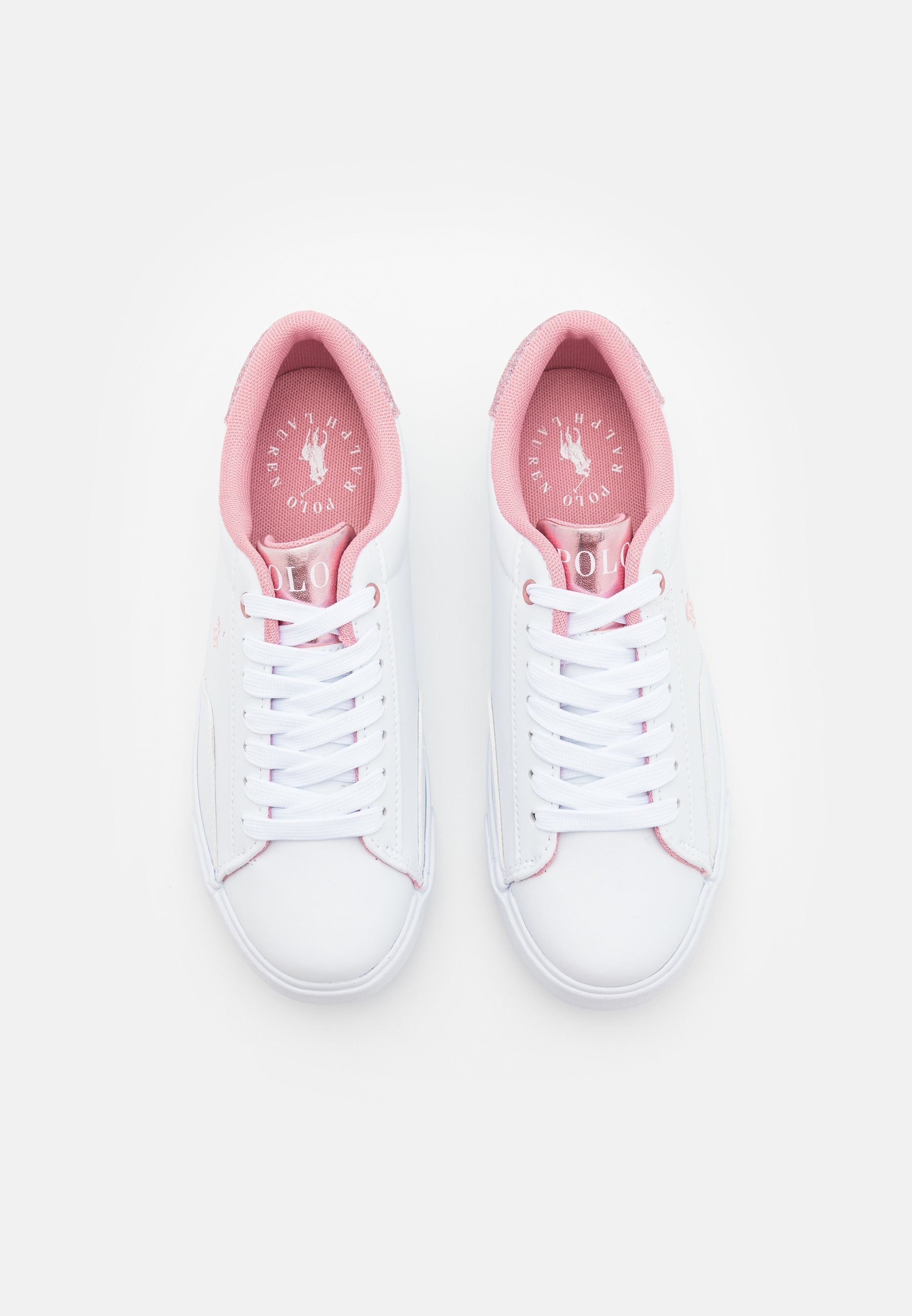 Baskets Polo Ralph Lauren THERON - blanches/rose clair/rose clair pailleté