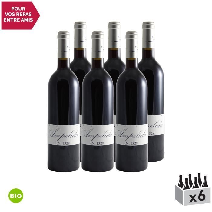 Val de Loire PN1328 Pinot Noir Rouge 2015 - Bio - Lot de 6x75cl - Vins Ampelidae - Vin IGP Rouge du Val de Loire - Cépage Pinot