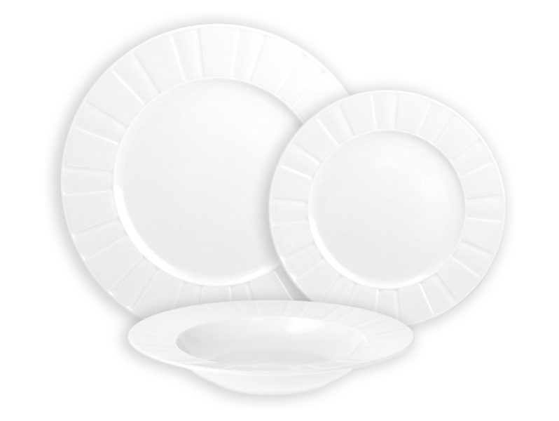 Komplet obiadowy 18 el. porcelanowy Ćmielów Oktawa biały