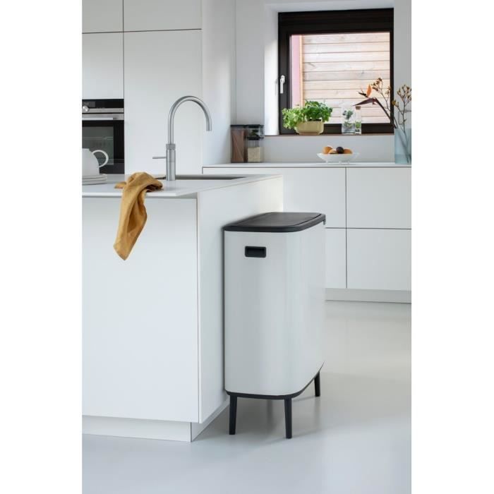 Contenedor táctil Brabantia Bo Touch Bin Hi 60L Blanco - 60L - Blanco