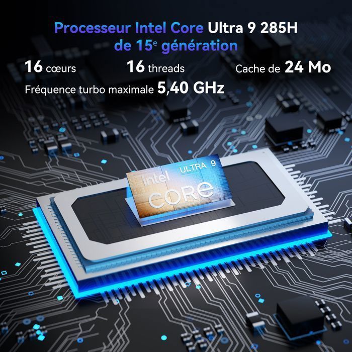 GEEKOM IT15 Mini PC IA Intel Core Ultra 9 285H (15e Gén) 32Go DDR5 & 1To SSD GPU WiFi 7 | 8K Windows 11 Pro
