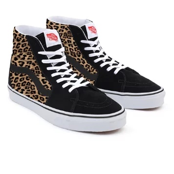 Leopard Sk8-Hi personalizzate a calzata ampia