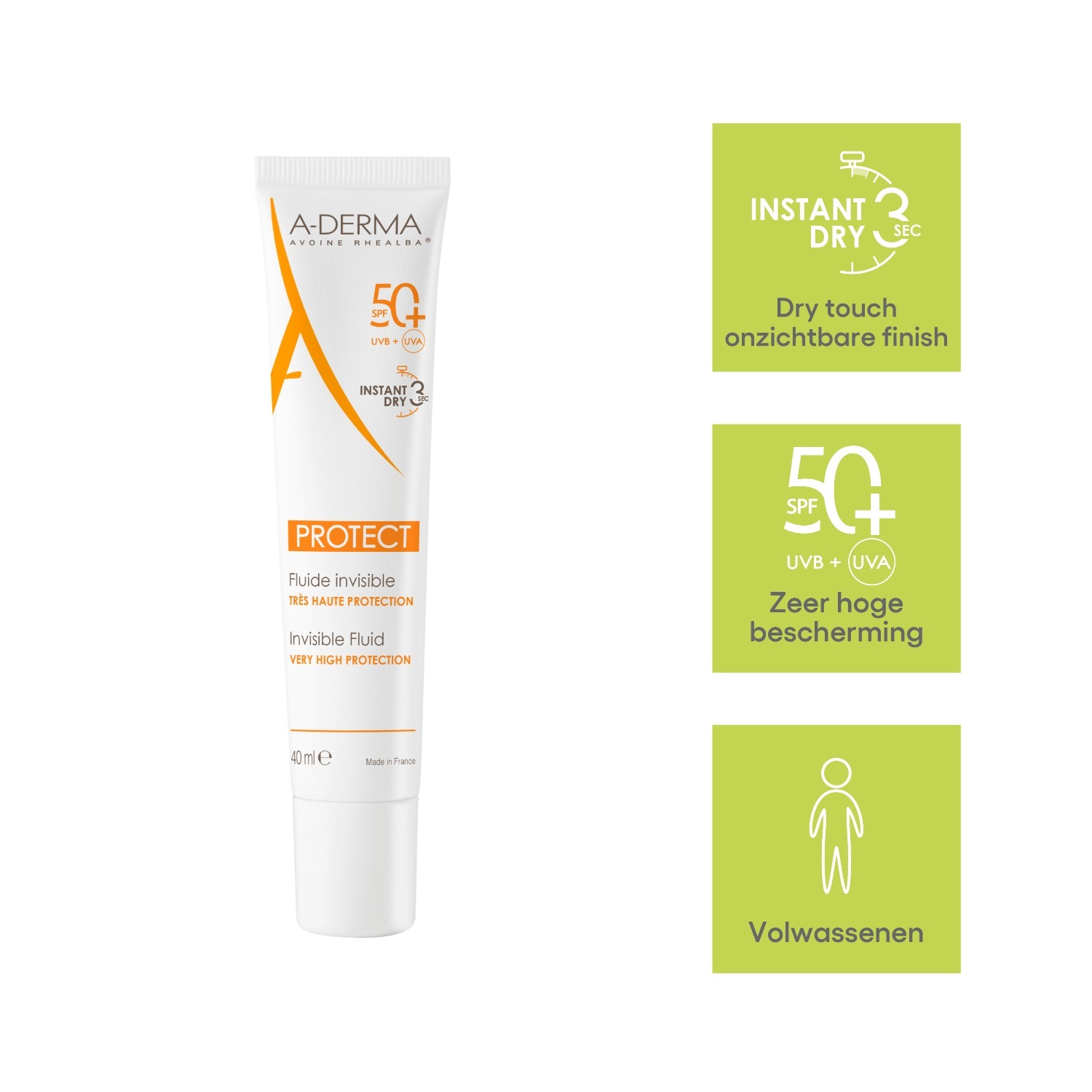 A-DERMA fluid za sunčanje SPF 50+ - 40 ml
