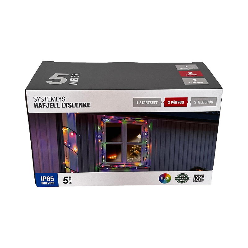 Home Multicolor 50 LED 5 m, montaggio a superficie Hafjell